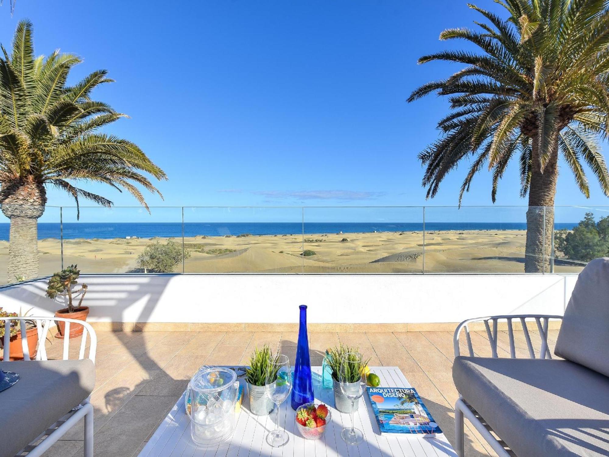 Villa Beachfront Del Ingles Exclusive Accommodation Breathtaking Views Over The Sea And Dunes Private Heated Pool Terrace Bbq 200 M To, *