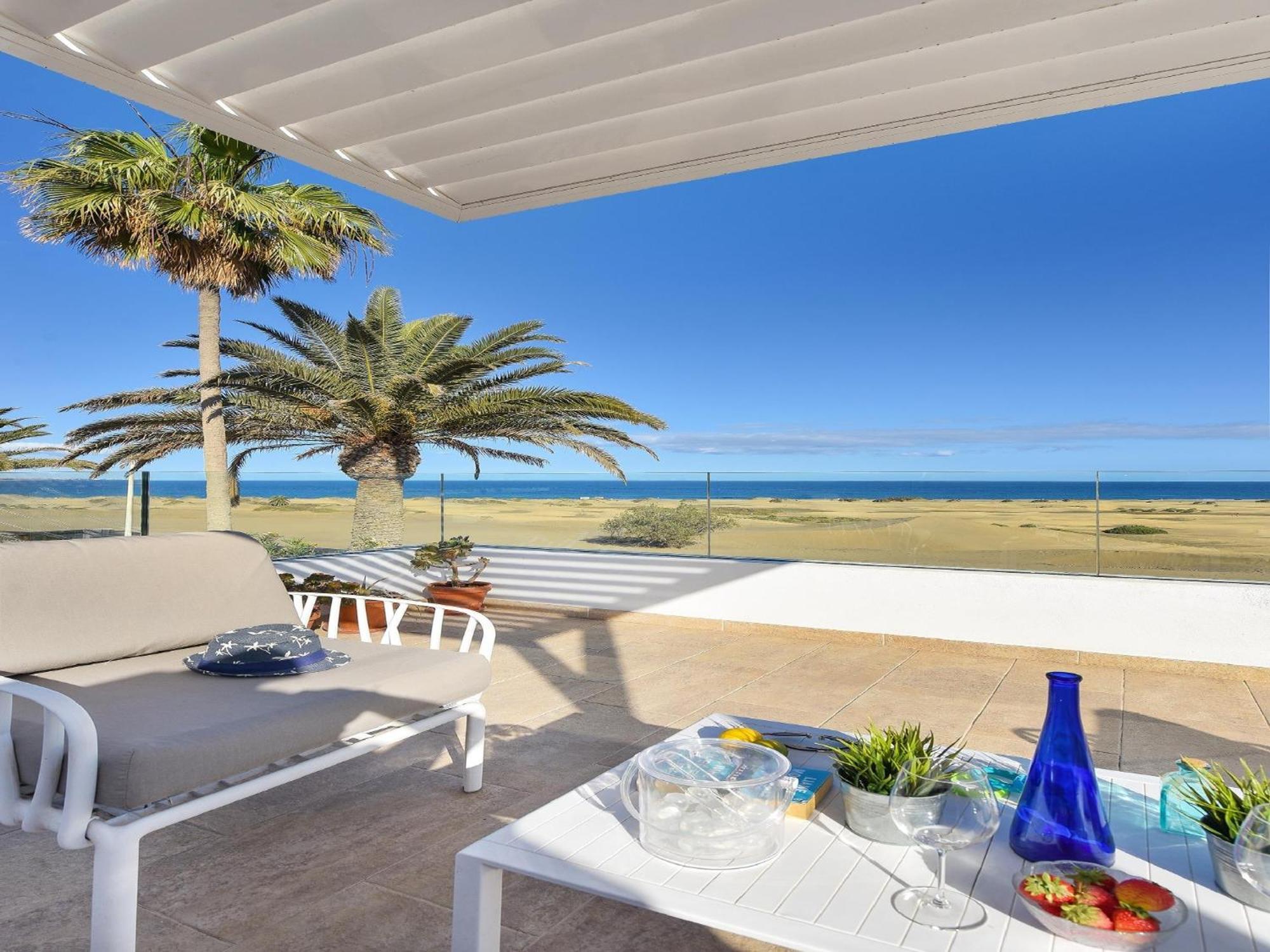 Villa Beachfront Del Ingles Exclusive Accommodation Breathtaking Views Over The Sea And Dunes Private Heated Pool Terrace Bbq 200 M To, *